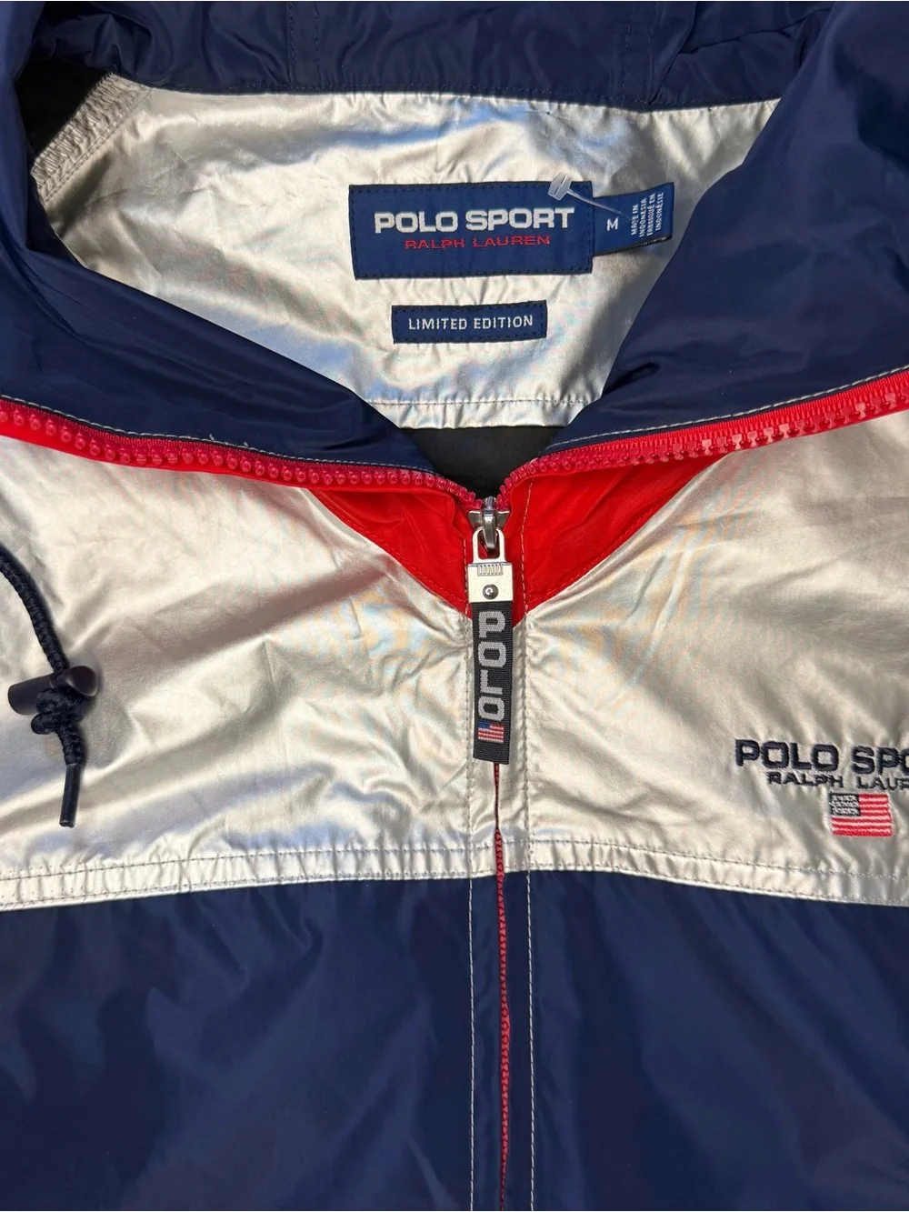 Polo Sport Ralph Lauren Limited Edition Olympic Windbreaker Silver Men’s Medium - Picture 5 of 5
